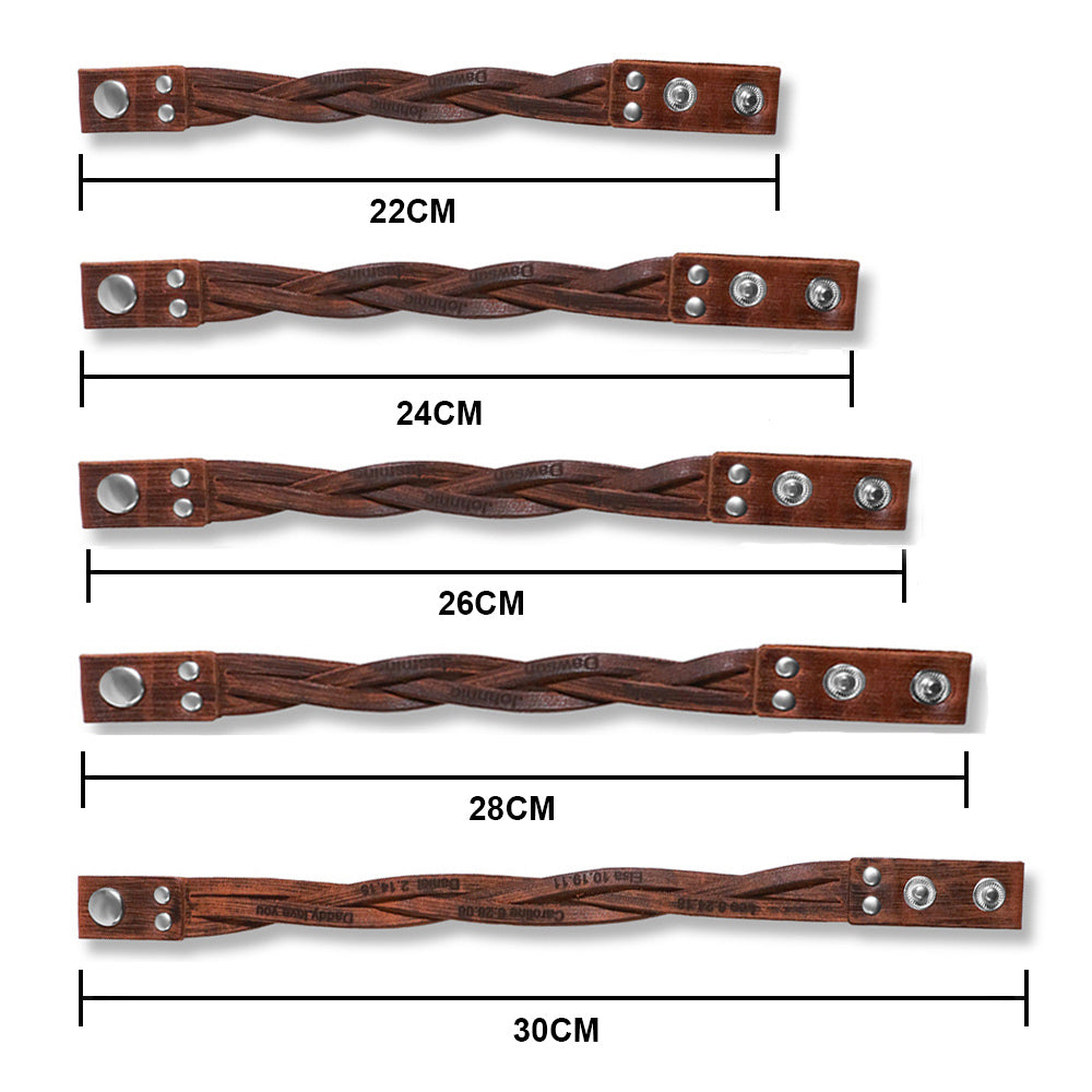 Weaved Leather Text Bracelet – Customizable Gift