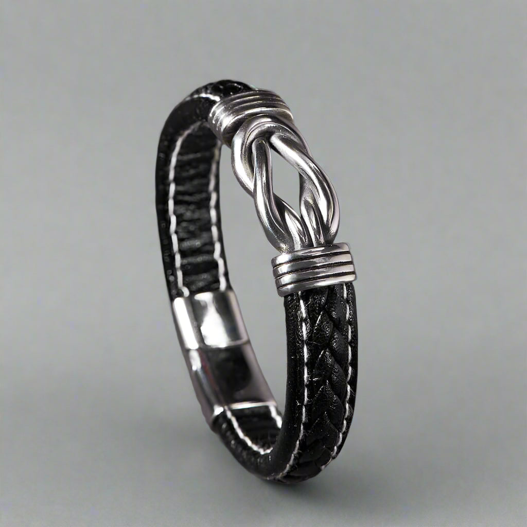 To My Dad Knot Leather Bracelet – Braided Gift for Father