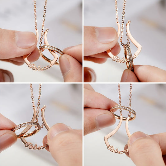 925 Silver Ring Holder Necklace – Custom Name Jewelry