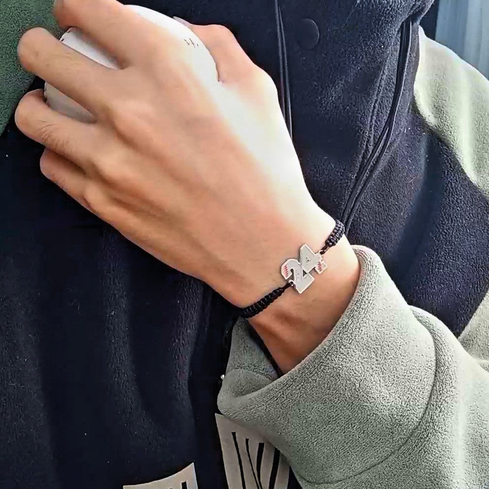 Baseball Name & Number Bracelet – Custom Braided Gift