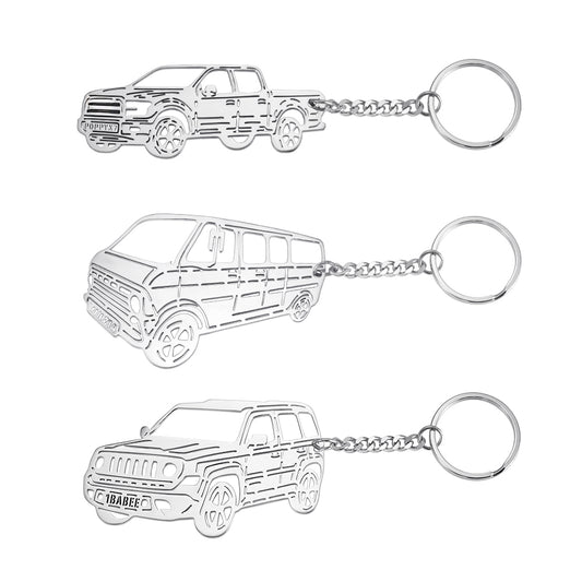 Personalized Car Keychain – Stainless Steel, Any Model