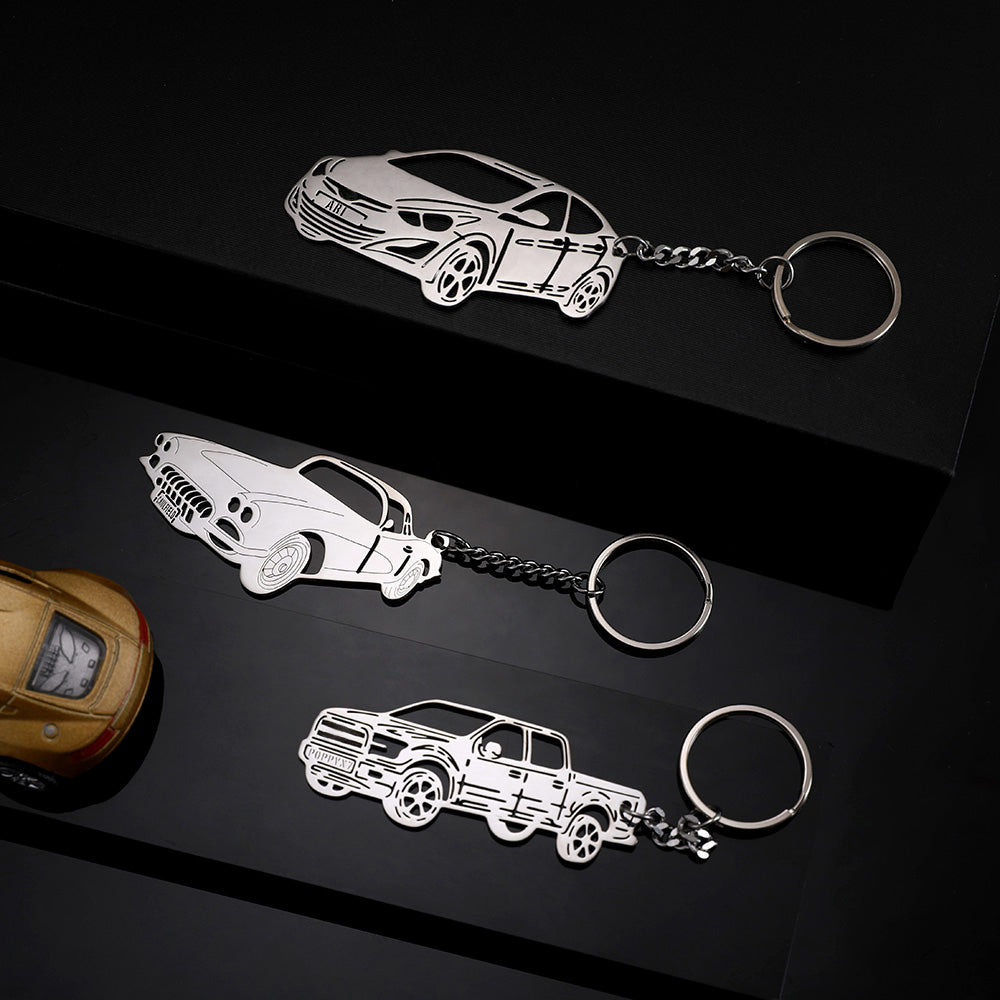 Personalized Car Keychain – Stainless Steel, Any Model