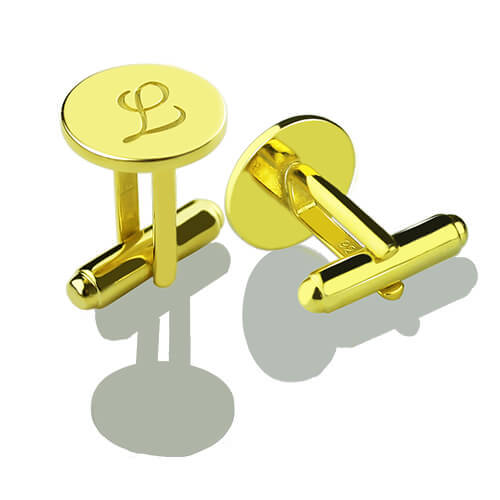 Sterling Silver Circle Initial Cufflinks – Custom Monogram