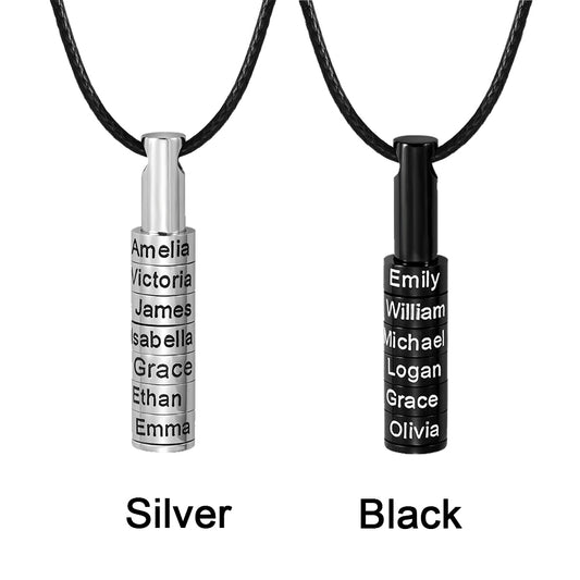 Men’s Family Beads Necklace – Custom Name Pendant