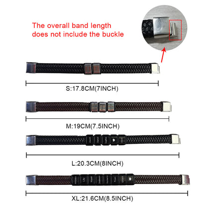 Men’s Custom Beaded Leather Bracelet – Personalized Gift