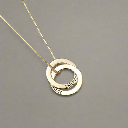 Engraved Russian Ring Necklace Sterling Silver