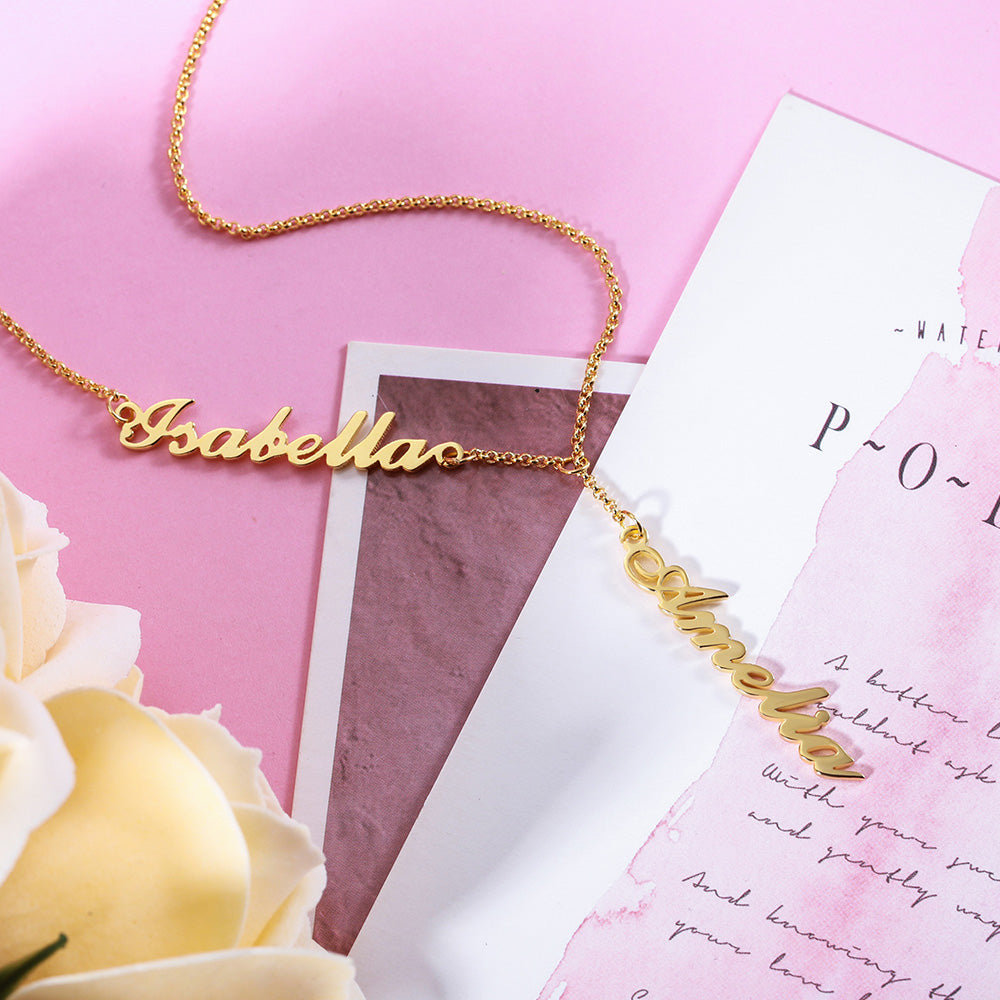 Two Names Y-Shaped Necklace
