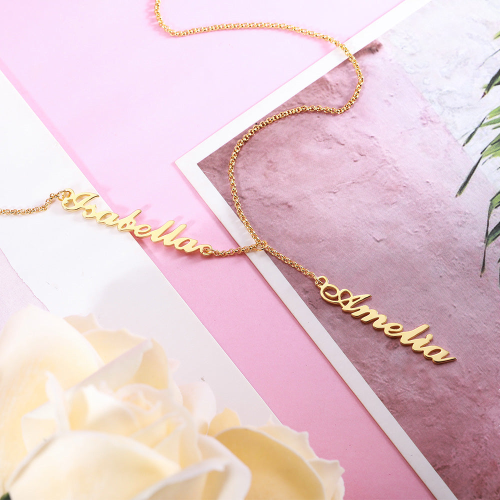 Two Names Y-Shaped Necklace