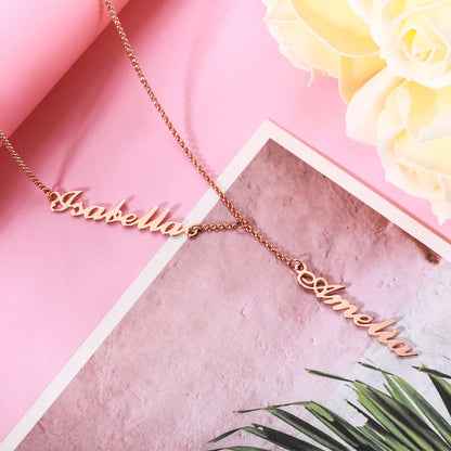 Two Names Y-Shaped Necklace