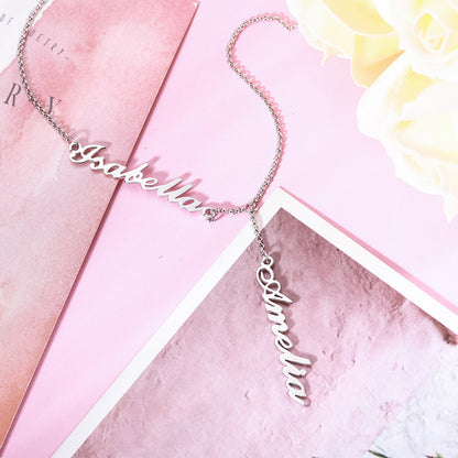 Two Names Y-Shaped Necklace