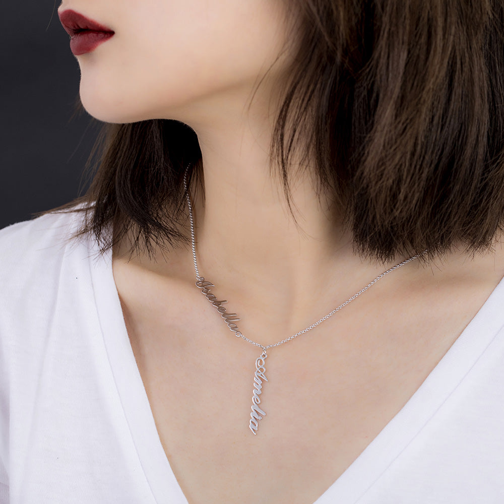 Two Names Y-Shaped Necklace