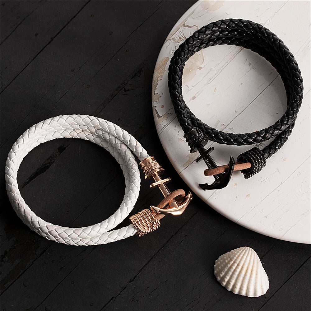 Anchor Leather Bracelet