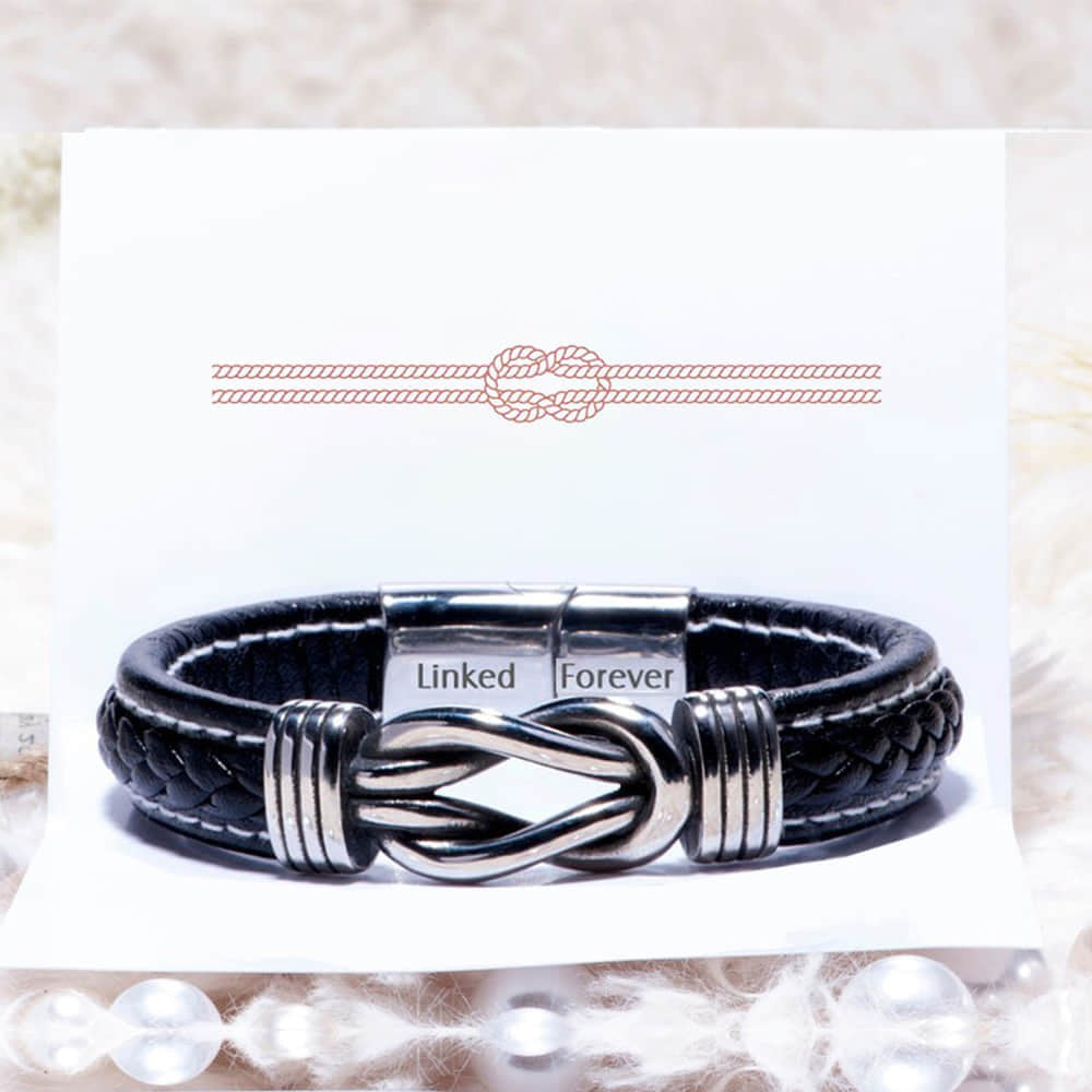 To My Dad Knot Leather Bracelet – Braided Gift for Father