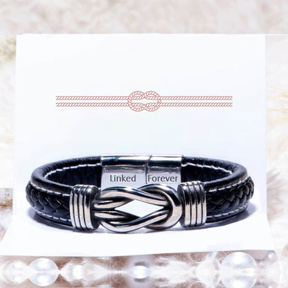 To My Dad Knot Leather Bracelet – Braided Gift for Father