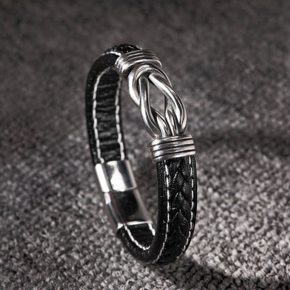 To My Dad Knot Leather Bracelet – Braided Gift for Father