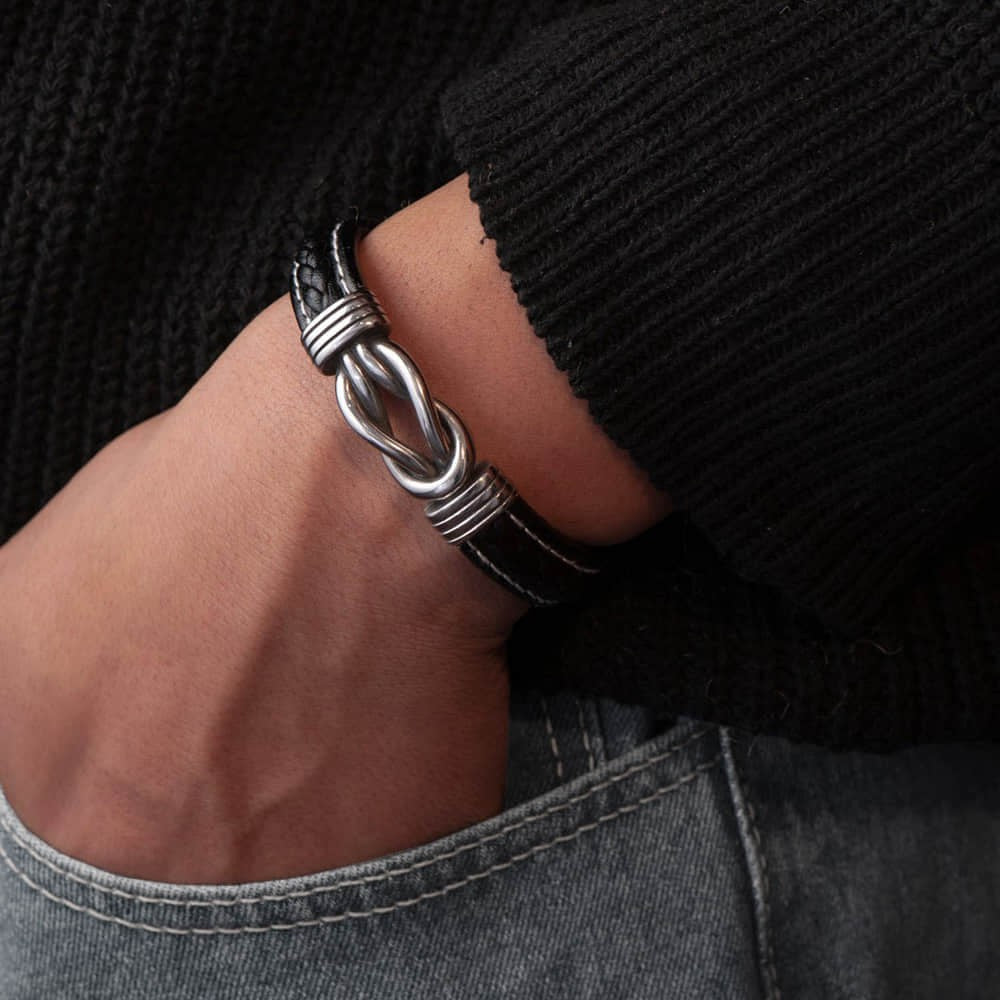 To My Dad Knot Leather Bracelet – Braided Gift for Father
