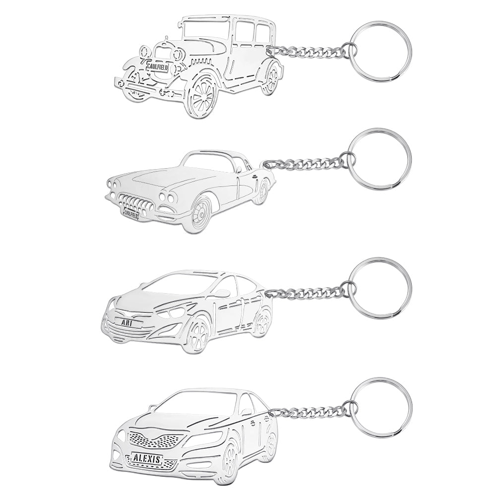Personalized Car Keychain – Stainless Steel, Any Model