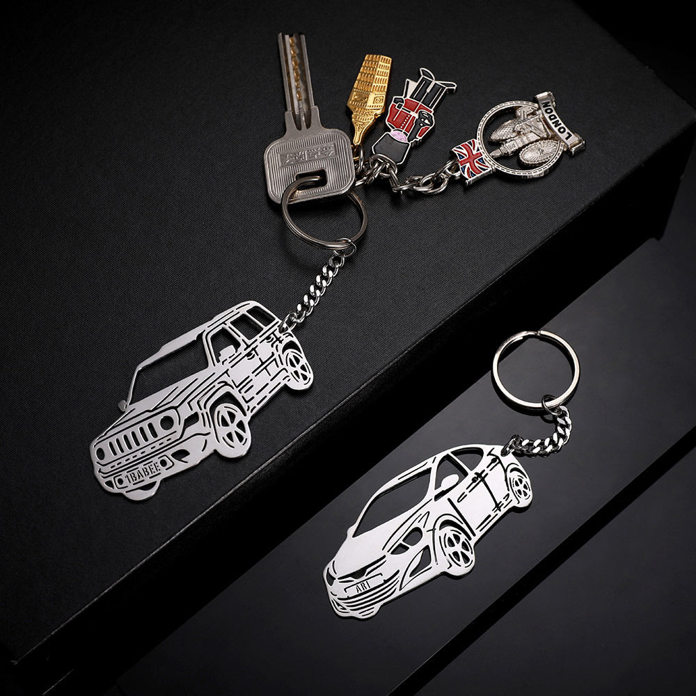 Personalized Car Keychain – Stainless Steel, Any Model