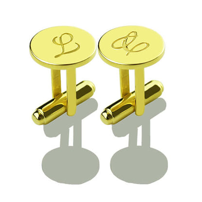 Sterling Silver Circle Initial Cufflinks – Custom Monogram