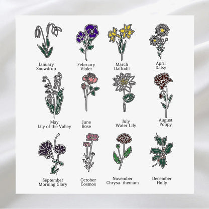 Birth Flower & Stone Name Necklace – 925 Silver Custom Gift