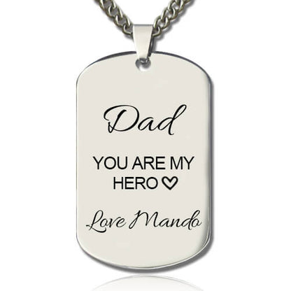 Father & Son Photo Dog Tag Necklace – Titanium Steel