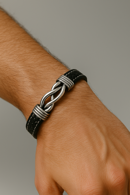 To My Dad Knot Leather Bracelet – Braided Gift for Father